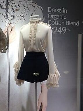 H&M Cream Ruffle Detail Blouse